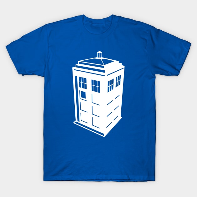 Doctor Who - Tardis - Three Point Perspective - White T-Shirt by Pandoramonium